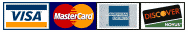 We accept VISA, MASTERCARD, AMERICAN EXPRESS and DISCOVER